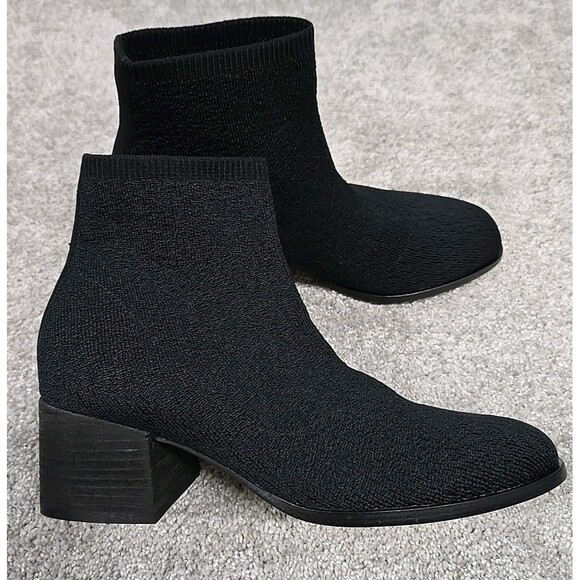 Eileen Fisher Paron Crepe Stretch Knit Bootie Black Women's Size 6.5 Retail $225 - Picture 3 of 8